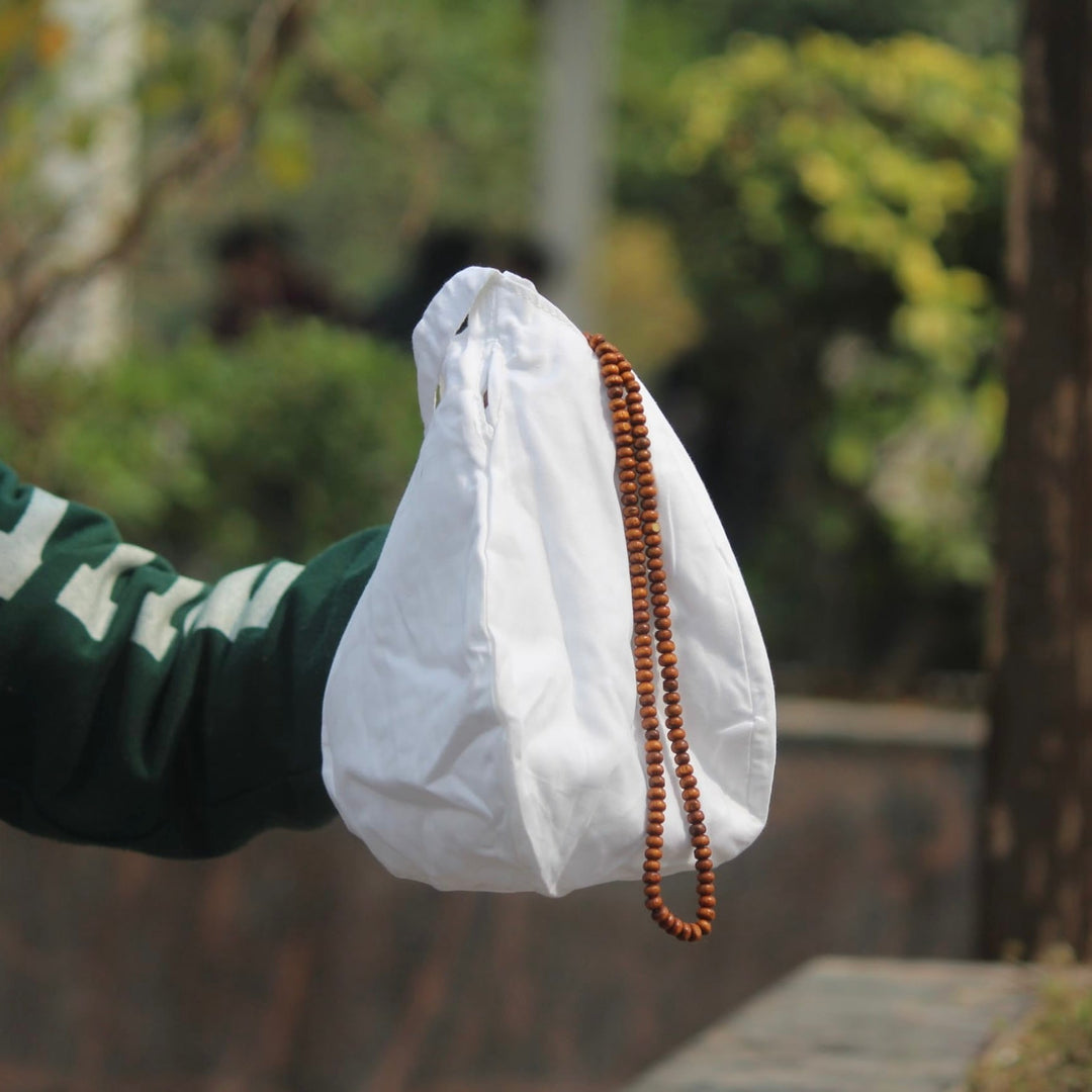 White Japa Beads Bag - Hamaro Vrindavan