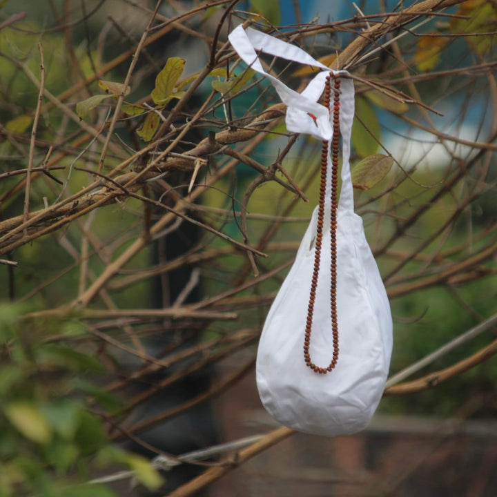 White Japa Beads Bag - Hamaro Vrindavan